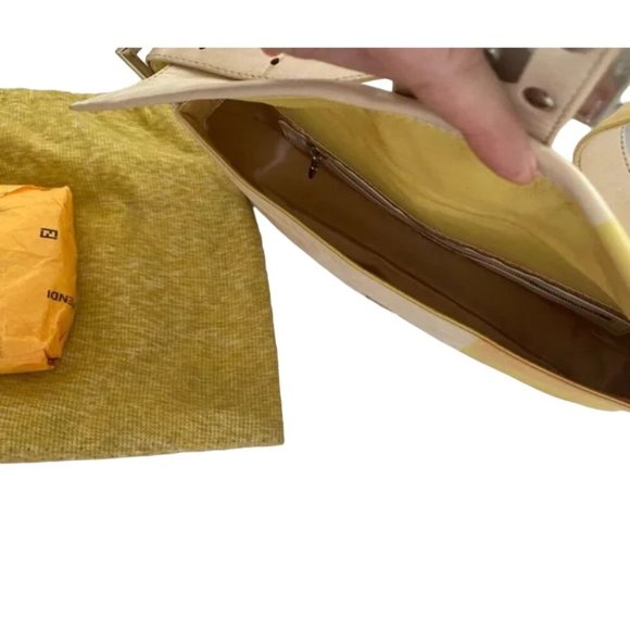 Fendi Limited Edition MOD Pink and Yellow Color Block Leather Shoulder Bag - Picture 6 of 6